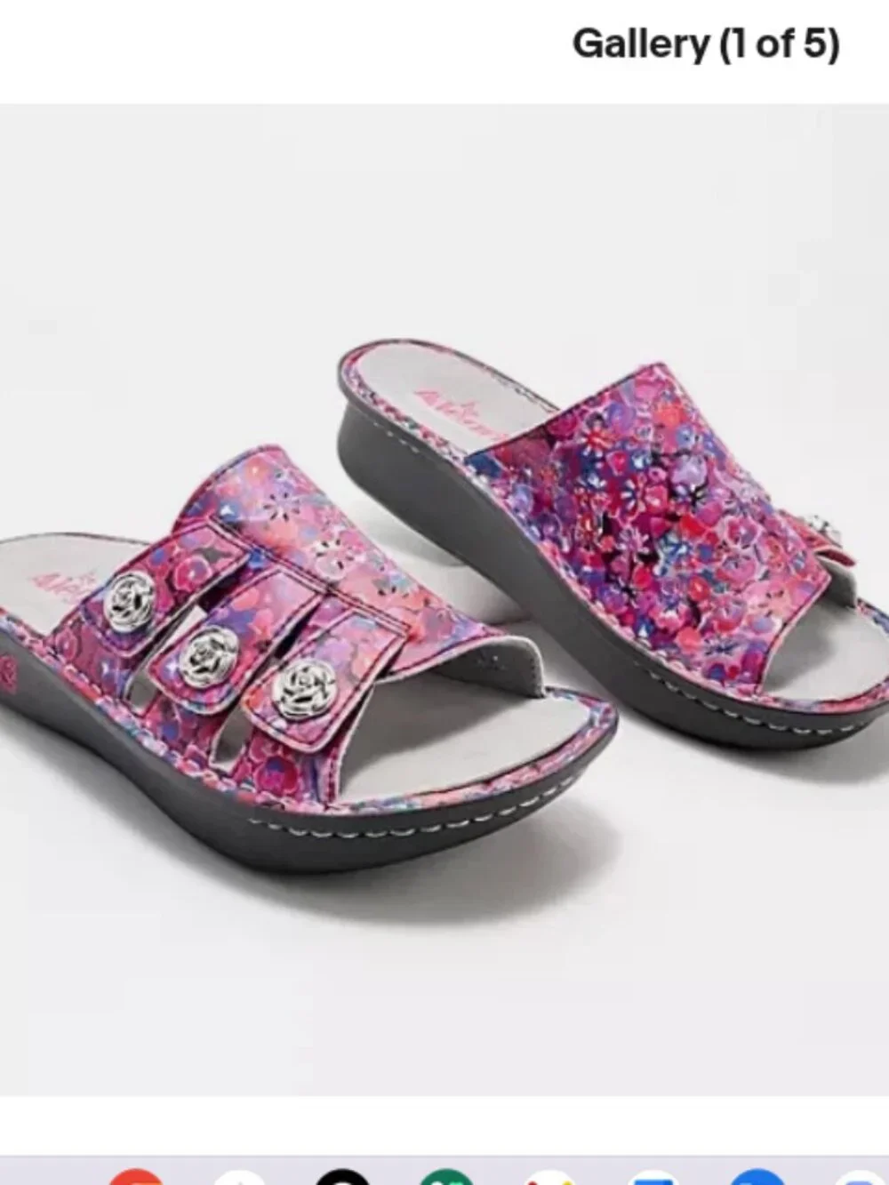 Alegria Leather Adjustable Slide Sandals-Julee-Poppy Pop-EU 39 (US 9)-A633577